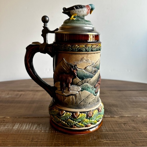 Beyer W. Germany Hand Painted Vintage Limited Edition Beer Stein Duck Rare New - Picture 5 of 10